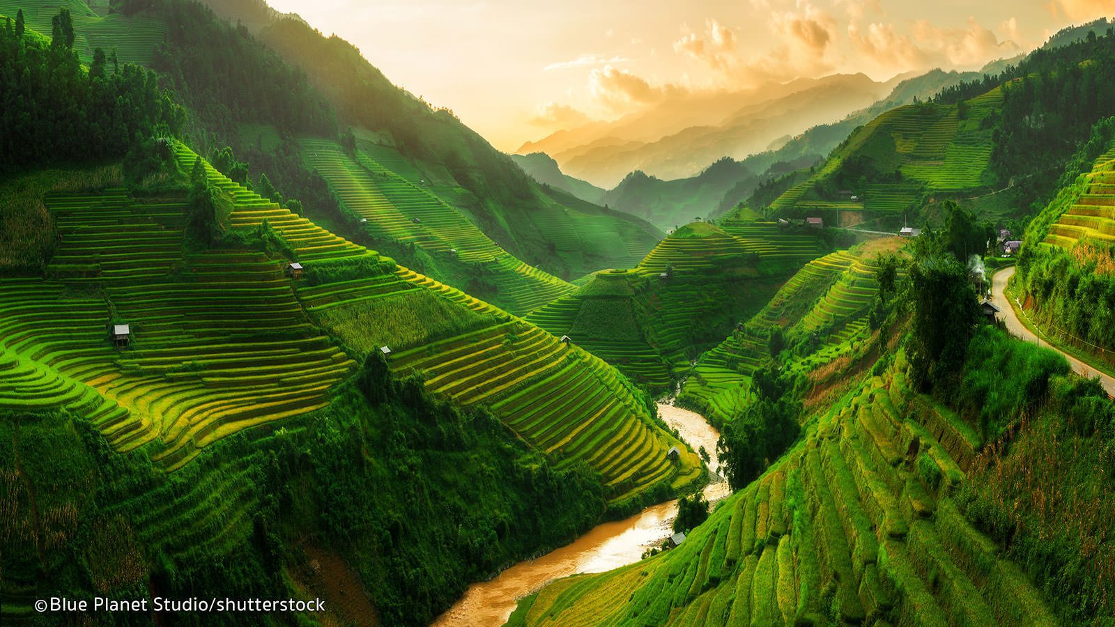 The tiered rice terraces in Sapa