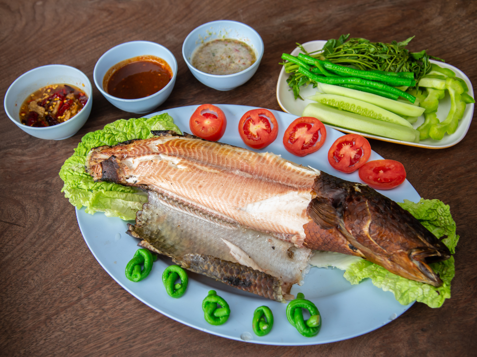 Grilled snakehead fish.