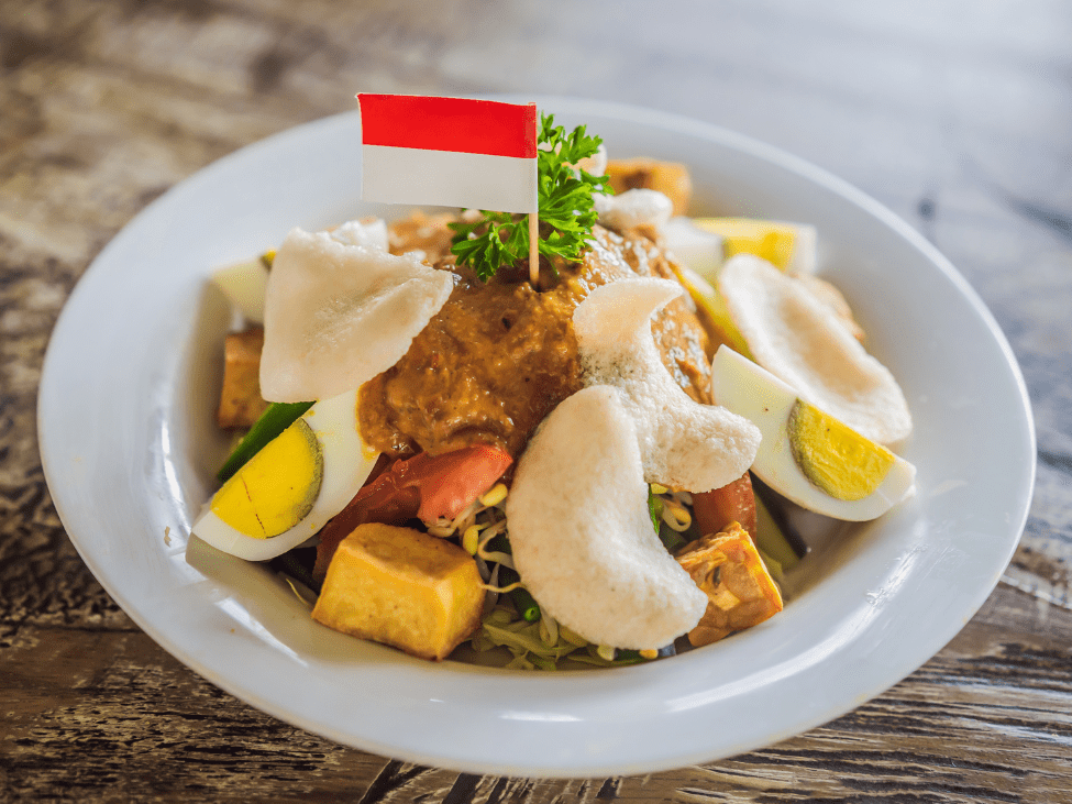 Gado-Gado mixed vegetable salad with peanut sauce in Indonesia