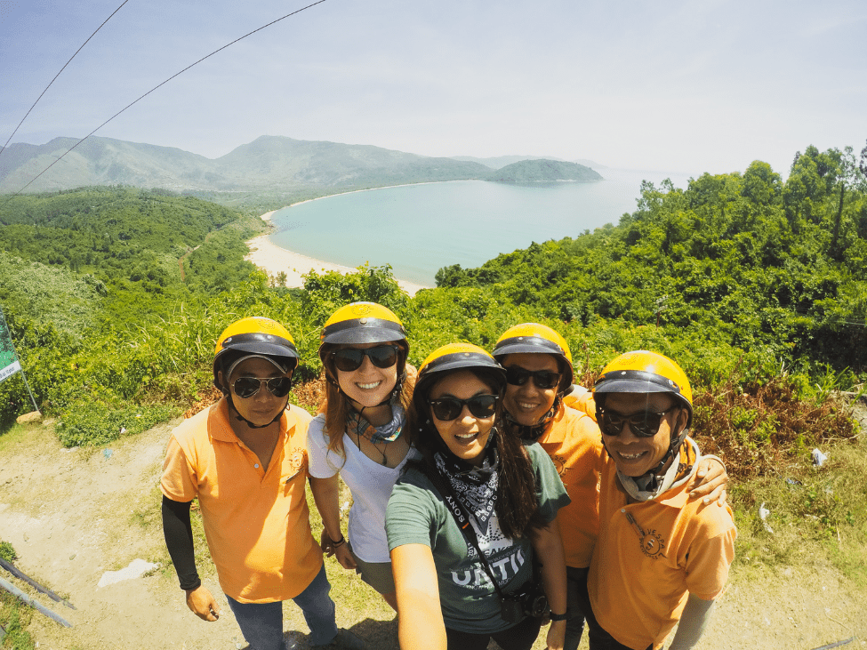 Tourists communicating with local Vietnamese