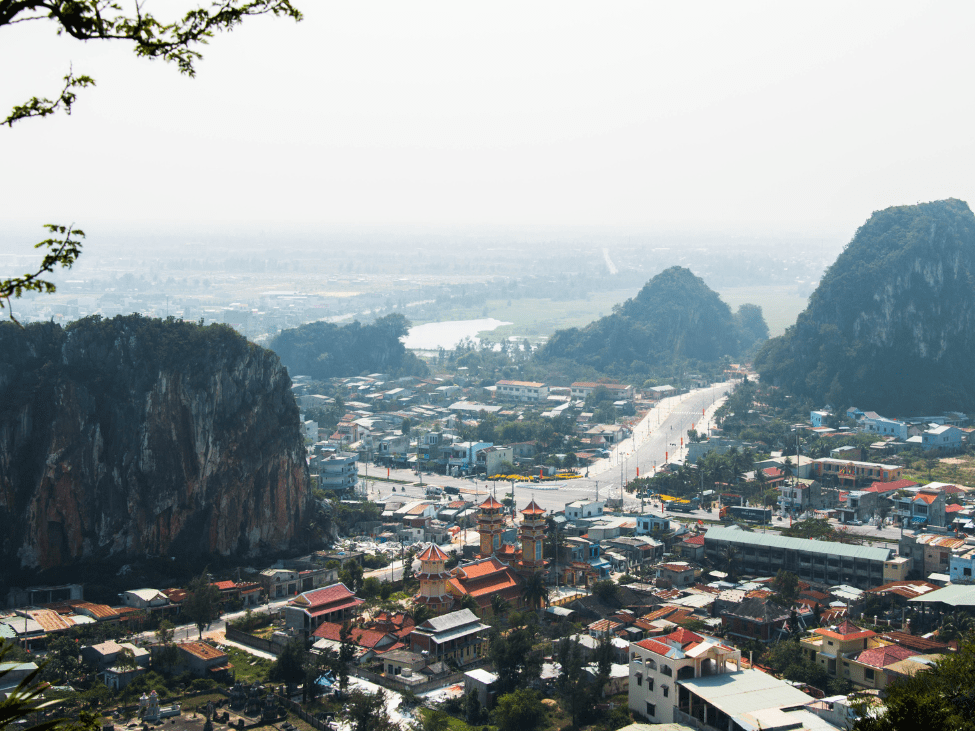 Ancient pagodas and scenic views at the Marble Mountains in Da Nang