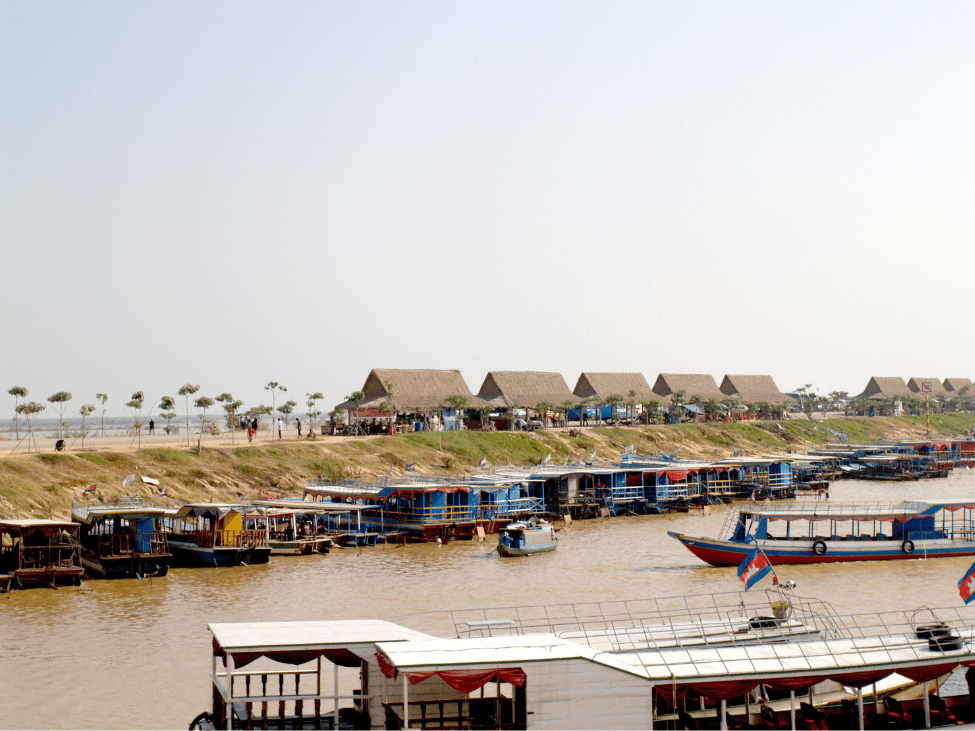 Floating village on Tonle Sap Lake in Cambodia