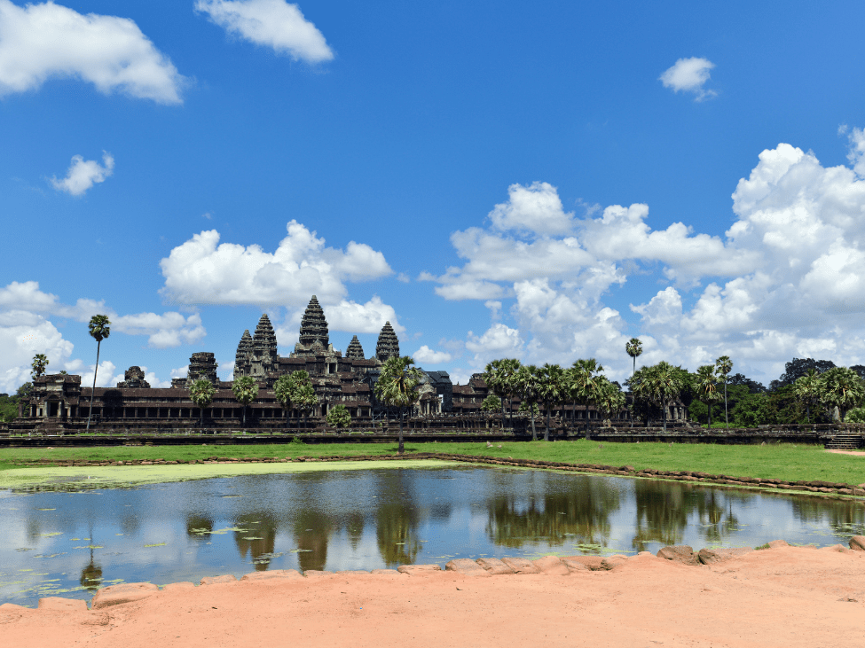 Trail around Angkor Wat Temple with jungle surroundings