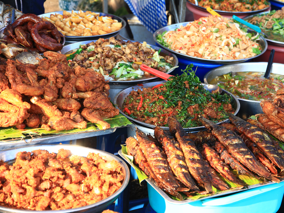 Street food vendors at Chiang Mai Gate Market