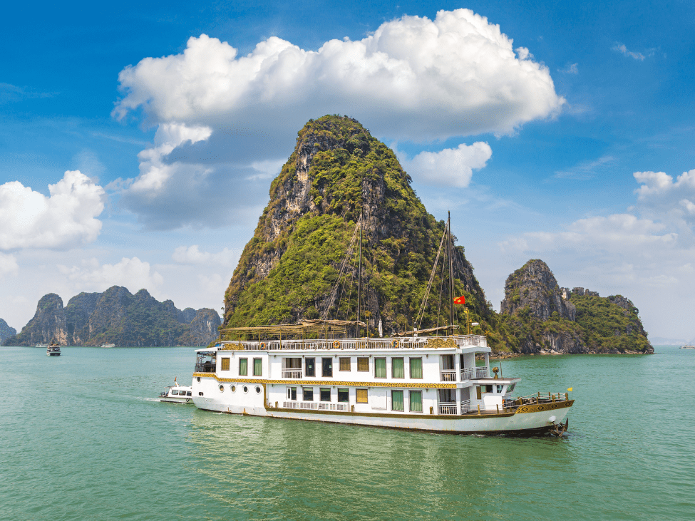 Couple enjoying a cruise in Halong Bay