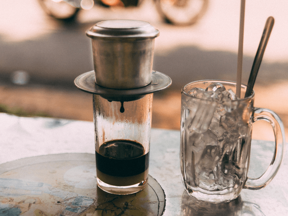 Enjoying a robust Vietnamese coffee in Hanoi during the morning