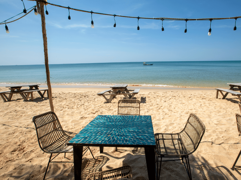 Couple relaxing on the beach in Phu Quoc