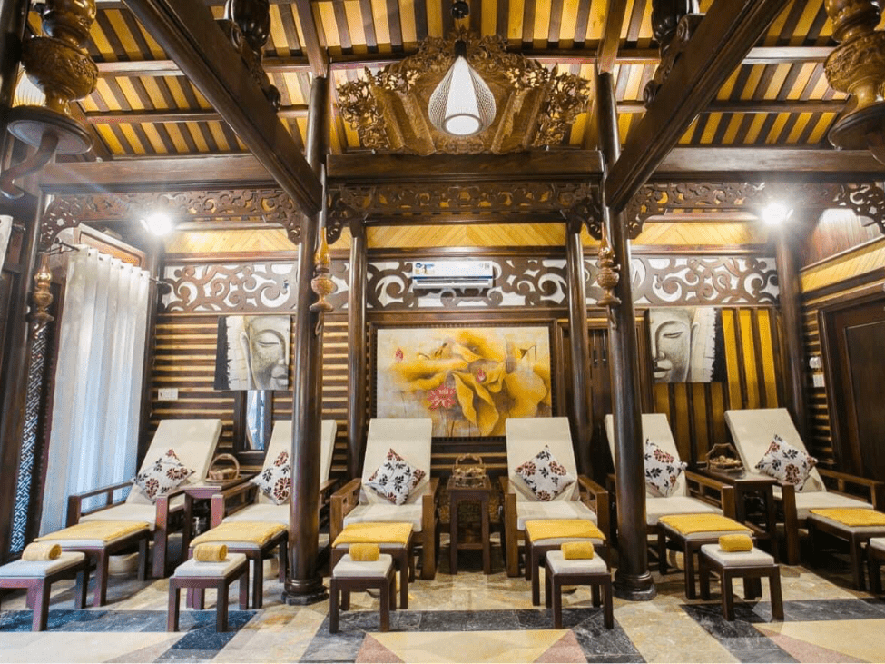 Tranquil interior of Art Spa Hoi An with local artwork adorning the walls.