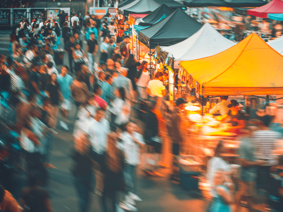 A bustling food market in Cabramatta, showcasing the vibrant Vietnamese food scene.