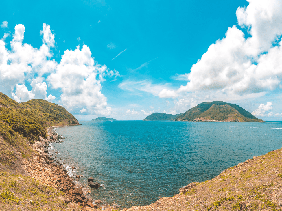 Vibrant coral reefs and clear waters at Con Dao Beach.