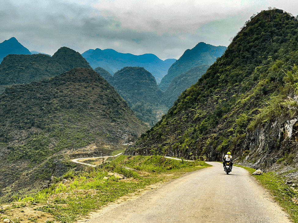 Breathtaking rice terraces and mountain views along the Ha Giang Loop in northern Vietnam.