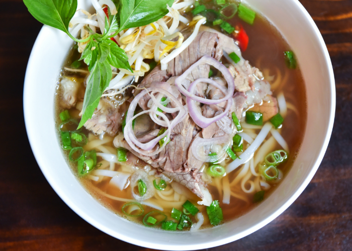 A steaming bowl of Saigon-style Pho Bo from Viet Shack in Manchester.