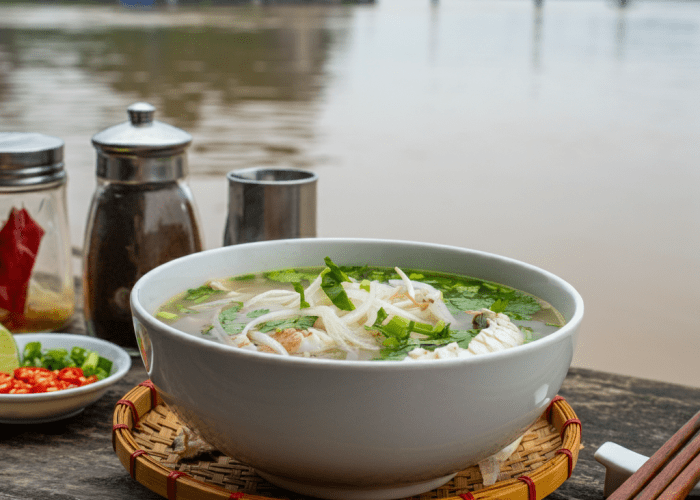 Homemade Phở Cá Bông La, showcasing traditional flavors in Can Tho