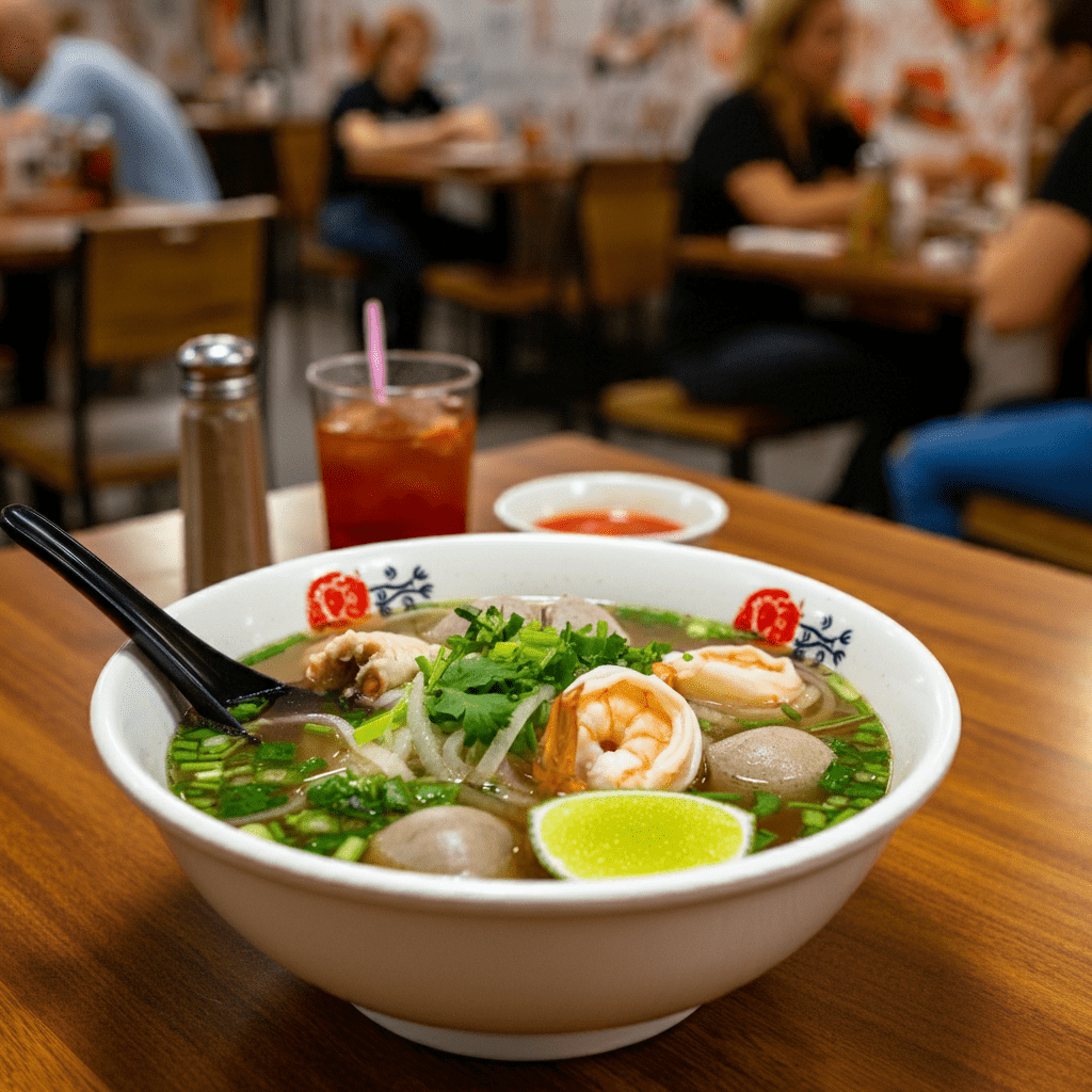 Pho Hai San with fresh seafood from Viet Shack in Manchester.