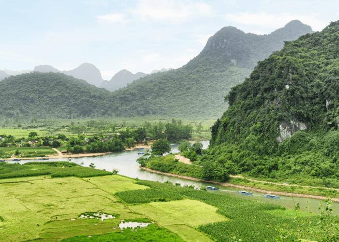 Limestone karst formations in Phong Nha Ke Bang National Park.