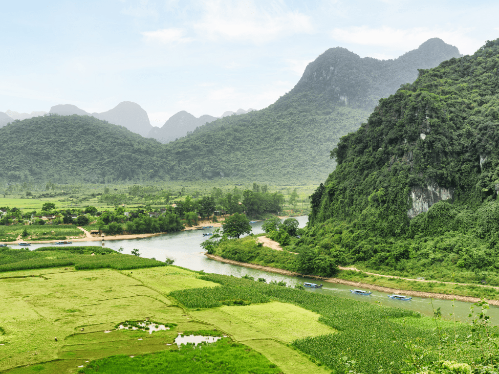 Limestone karst formations in Phong Nha Ke Bang National Park.