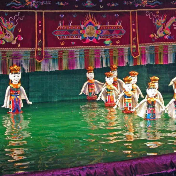 Thang Long Water Puppet Theatre with traditional water puppetry performance in Hanoi