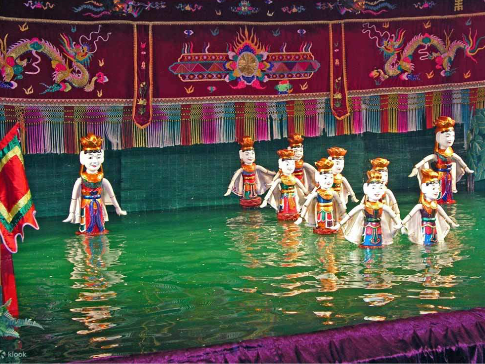 Thang Long Water Puppet Theatre with traditional water puppetry performance in Hanoi.