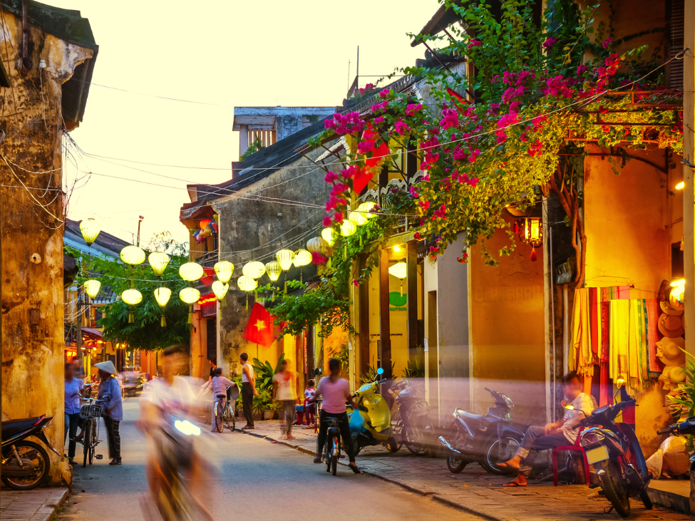 Lanterns lighting up Hoi An during Tet celebrations.