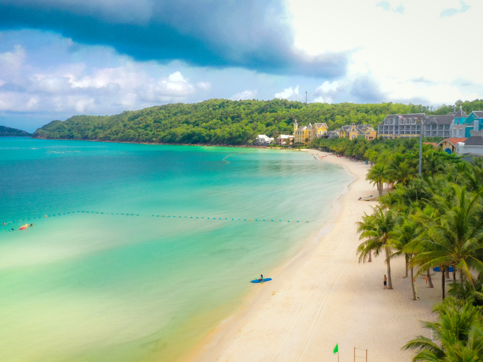 White sandy beaches and clear waters of Phu Quoc during winter